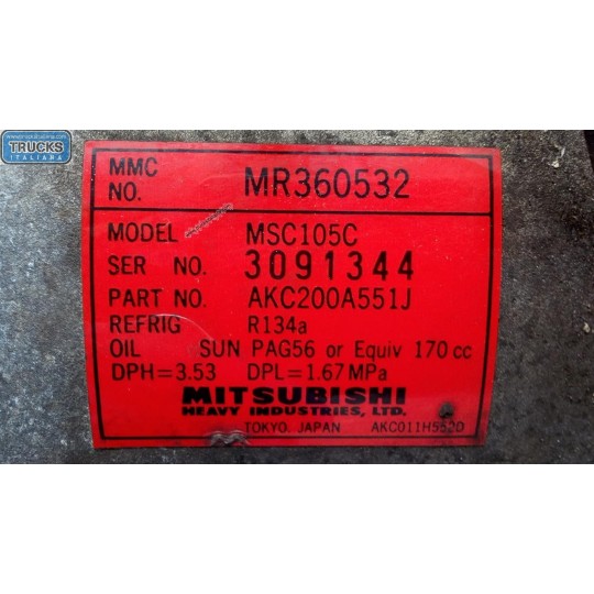COMPRESSORE ARIA CONDIZIONATA MITSUBISHI Pajero Sport 1997>1999 usato